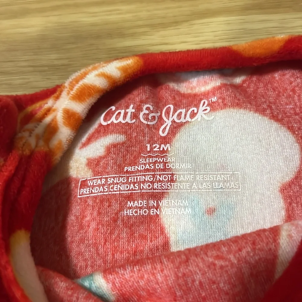 Cat‎ & Jack Two Piece Red Fleece Holiday Pajama Set 12M